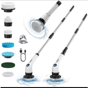 PunaFlex Electric Spin Scrubber Cleaning Bathroom: Shower Cleaner Brush, Cordless Power Scrubber for Tub Tile and Floor