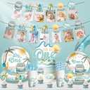 178pcs The Big One Birthday Decorations for 25 Guest, The Big One Party Decorations Tableware includes Banner Hang Swirls Plates Napkins Cups Forks Straw Caketopper Cupcake Topper Tablecloth