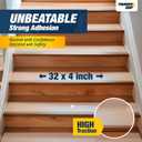 Clear Stair Treads Non-Slip 32"x4" - 18-Pack Indoor Stair Grips Non Slip for Wooden Steps - Anti Slip Adhesive Strips for Dogs & Elderly - Staircase Step Treads - Transparent Treads for Wood Stairs