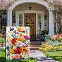 Spring Floral Garden Flag Colorful Flower Welcome Yard Outdoor Flag Double Sided 12x18 Inch
