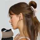 3Pcs Silicone Hair Clips Flexible Claw Clips for Women Cloud Clip Bendable Large Hair Claw Clip (Dark Khaki + Light Khaki + Black)