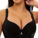 Xuvozta Padded Push Up Bras for Women Seamless Underwire T-Shirt Bra, 36B