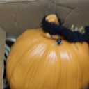 Haunted Hill Farm 6.7-Ft. Pumpkin Scarecrow Animatronic Battery Operated, Large