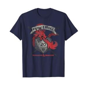 Dungeons & Dragons How I Roll T-Shirt NAVY KIDS 12