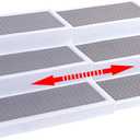 Oizeir 3Tier Expandable Plastic Spice Rack - Adjustable Length, Stability with Non-Skid Shelf, Three Tiers for Easy Visibility, Organizer for Kitchen Cabinet, Pantry or Countertop, White/Grey (1-Pack)