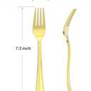 Dealusy 100 Count Heavy Duty Gold Plastic Forks Disposable, BPA-Free, Heat Resistant, Solid and Durable Premium Plastic Disposable Forks for Party Supply
