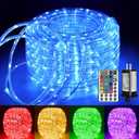 Ollny Rope Lights Outdoor Color Changing, 33FT 100 LED Waterproof Plug in Outdoor String Lights with Remote, 16 Colors Twinkle Rope Lights for Outside Indoor Party Easter Holiday Decorations