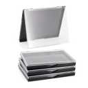 Magnetic Makeup Palette with Clear Top, 3Pack Empty Eyeshadow Pan Dispensing Storage Box with 60Pcs Adhesive Metal Stickers for DIY Cosmetics Lipstick Blush Powder-4.8" x 4"Palette