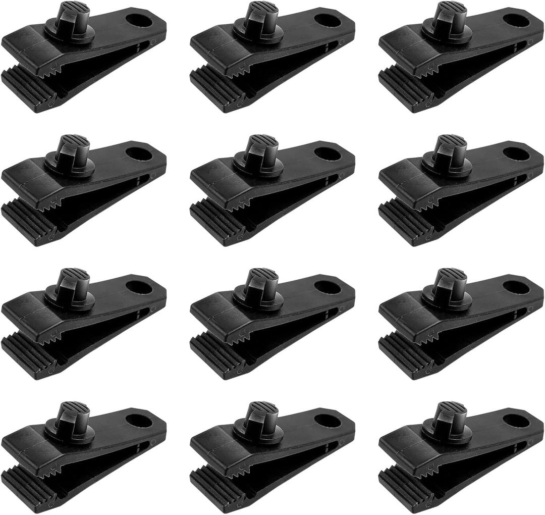 Tarp Clips Heavy Duty Lock Grip Clamps Thumb Screw Tent Clip Secures Tarps Awning Clamp Set for Camping Tarps Awnings Caravan Canopies Car Covers Swimming Pool Covers Boat Cover etc. (12)