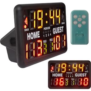 Suzile 24 x 16 Inch Electronic Basketball Scoreboard Tabletop Digital Scoreboard with Remote Portable Scoreboard Professional Scoreboard Clock Volleyball Scoreboard Score Keeper for Multisport