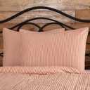 VHC Brands Sawyer Mill Red Ticking Stripe Standard Sham 21x27 Bedding Accessory