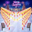 WdtPro 24-Pack Upgraded Solar Christmas Candy Cane Lights, Solar Pathway Lights Waterproof, Christmas Decorations Outdoor with 10 Modes and Bright 144 LED for Yard Garden Lawn Patio Party Decor