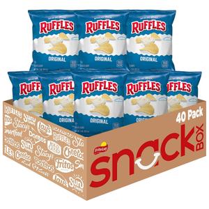 Ruffles Original Potato Chips, 1 Ounce (Pack of 40) (Best By: AUG 12 2025)