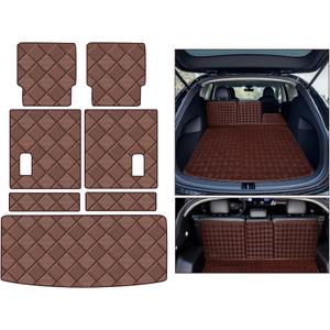 Cargo Mat Compatible with Acura MDX 2022-2024, 2025 Trunk Mat + 2ND&3RD Row Rear Backrest Mat AccessoriesAll Weather Premium Leather Car Trunk Liner Cover Protector
