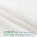 White Linen Small Stall Shower Curtains for Bathroom Natural Boho Shower Curtains Stall Bath 36x72 Cloth Fabric Half Narrow Water Repellent RV Drapes for Bathtub 36 x 72 Inches