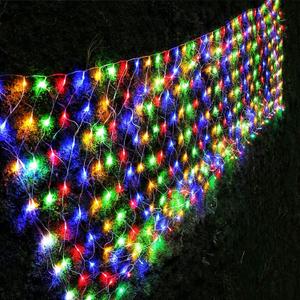 LJLNION Christmas Net Lights, 360 LED 12ft x 5ft Connectable Mesh Fairy String Lights, 8 Modes Low Voltage Safe Adaptor for Xmas Trees, Bushes, Wedding, Outdoor Garden Decorations, Multicolor