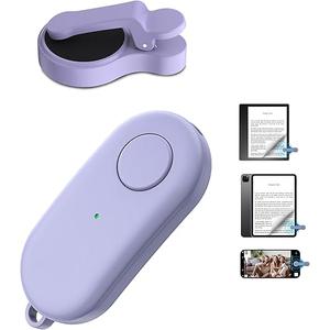 Remote Control Page Turner for Kindle Paperwhite Oasis Kobo eReaders,Kindle Clicker Page Turner Accessories for iPhone,iPad, Android Tablets Reading Novels,Camera Video Record&Shutter Selfie (Purple)