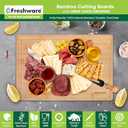 Freshware 24 Inch 3XL Bamboo Cutting Boards for Kitchen, Stove Top Butcher Block, Extra Large Wooden Carving Board for Meat, Veggies, Charcuterie Board with Deep Juice Grooves (3XL, 24x18")
