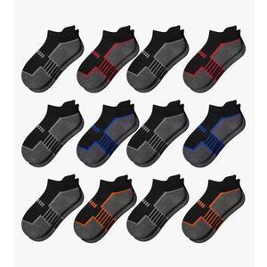 Comfoex 10 Pairs Boys Socks - Ankle Low Cut Athletic Half Cushioned Short Socks For Kids 4-6-Years Old