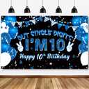 10th Birthday Decorations Happy 10th Birthday Banner for Boys, Peace Out Single Digits Im 10 Double Digits Birthday Party Supplies 6 x 3.6ft