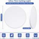 20 inch Led Ceiling Light, Ultra Thin Dimmable Flush Mount Ceiling Light, 3000K/4000K/6500K Selectable Round Ceiling Lamp for Bedroom Kitchen Living Room,White