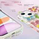 luolnh Compatible with iPhone 13 iPhone 14 Case Colorful Retro Oil Painting Printed Flower Glitter Glossy Cute Protective TPU Silicone Cover Phone Case for Girls Women(Pink Purple)