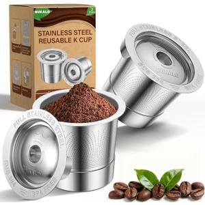 Reusable K Cups for Keurig: Full Stainless Steel Refillable K Cups, Reusable Coffee Filter for Keurig 1.0 Coffee Machines - Eco-Friendly, Easy to Fill and Clean, Lid-Body Tight Seal, Stratum Flow Tech