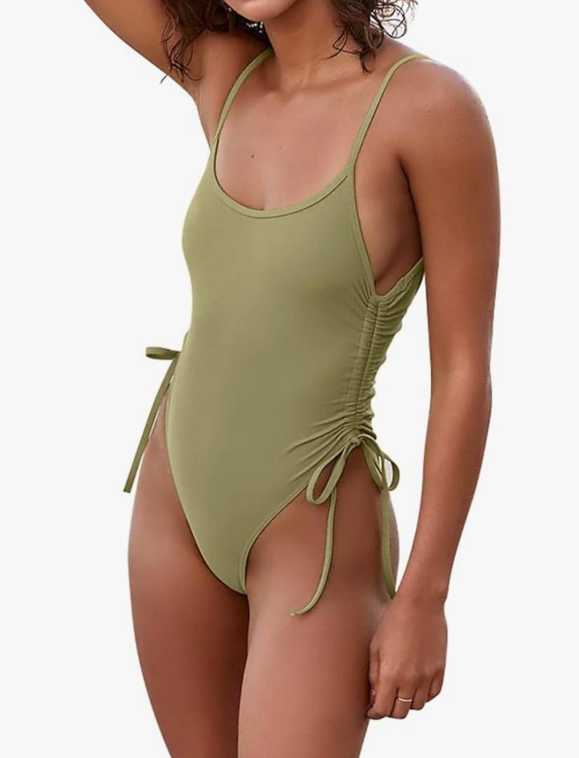 Women's Sexy One Piece Bathing Suit Tummy Control Swimsuit,L
