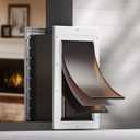 3-Flap Dog Door, Medium Doggy Door for Wall, Never Rust Plastic Through Wall Doggie Door, Telescoping Tunnel, Closing Panel for Lock, Pet Door for Cats, Pets Up to 45 Pounds