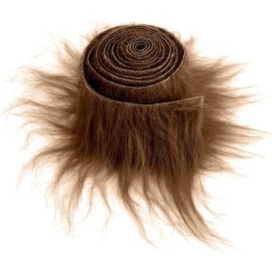 Lusofie Shaggy Plush Faux Fur Fabric Precut Strips 2x60inch Light Coffee Fur Fluffy Fuzzy Craft Fur for Gnomes Beard Santa Claus Hair Dwarf Cosplay Costume DIY Craft Christmas Decoration