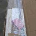 34x84 inch Glass Sliding Barn Door Slab with 6ft Hardware Kit Included, 5-Panel Frosted Glass, Spruce Wood Support DIY Dyeing, Easy Assembly