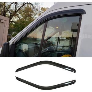 92676 Side Window Visors Wind Vent Deflector,2pcs Outside Mount Tape-On Dark Smoke Nice Sun Rain Guards Set for 2014-2024 Ford Transit