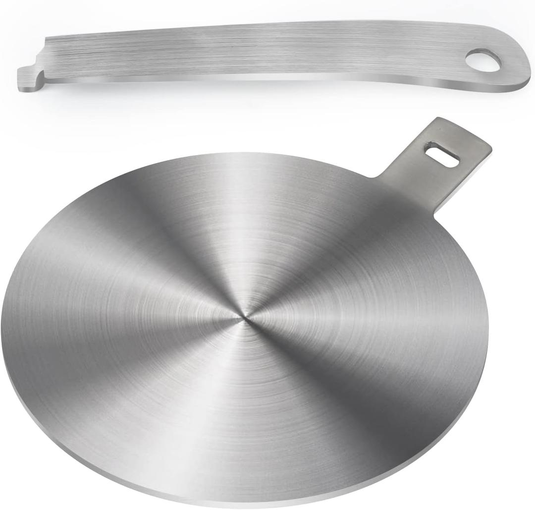 Induction Plate Adapter for Glass Cooktop Heat Diffuser for Electric Gas Glass Stove with Detachable Handle, 5.5 Inches