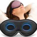 MABAO Weighted Eye Mask for Sleeping, Blackout 3D Contoured Sleep Mask with Adjustable Strap for Women Men, Memory Foam Gentle Pressure Relief Comfort Eye Cover Blindfold for Insomnia & Travel - Brown