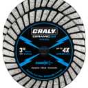 CRALY 3 Inch Super Thin Turbo Diamond Blade, 3/8 in Arbor, 3'' Diamond Stone Blade for Angle Grinder & Circular Saw, Diamond Cutting Wheel for Cutting Granite, Concrete, Brick, Marble, Masonry, 2PC