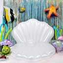 Zcaukya Inflatable Seashell Pool Float, Giant Clam Air-Filled Toys with Pearl Ball for Kids Birthday Party Swimming Pool Summer Beach Party Mermaid Ocean Theme Party Decor