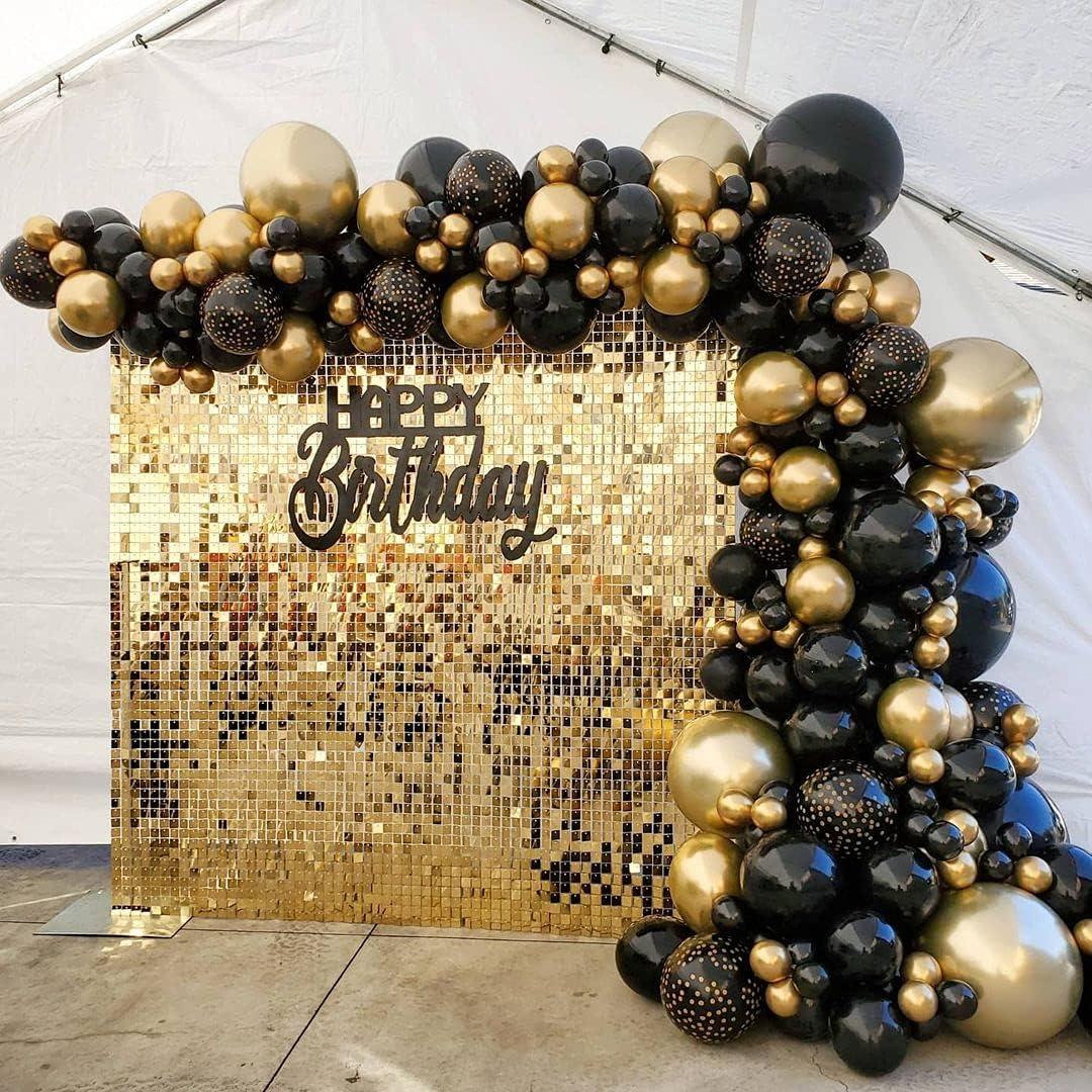 BALONAR 136Pcs DIY Gold and Black Garland Balloons Kits with 18105Inch Metallic Chrome Balloons for Birthday Party Celebration Graduation Bachelorette Wedding Baby Shower Ceremony Anniversary