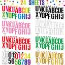 24 Sheets Letter Stickers Bulletin Board Letters Large 4 Inch Vinyl Alphabet Stickers Big ABC Numbers Peel and Stick for Poster Board Classroom Mailbox Crafts Window Door Decoration (Colorful)