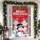 Christmas Snowman Door Cover Christmas Front Door Decorations Sign Banner for Xmas New Years Holiday Party Decor Supplies (Multicolor)
