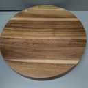Acacia Wood Round Serving Tray, 13.8" Charcuterie Board with Rim, Decorative Centerpiece for Ottoman, Coffee Table, Couch, Kitchen Island, Round Serving Platter, 1 Pack