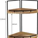 Dorhors 2-Tier Bathroom Counter Organizer,Vanity Counter Corner Shelf, Skincare, Wood Countertop Bathroom Storage and Organization for Kitchen (Brown)