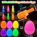Easter Party Favors for Kids , 24 Pack Easter LED Light Up Finger Lights Easter Basket Stuffers for Kid Boys Girls Easter Egg Hunt Filling Treats Easter Basket Stuffers Easter Party Favor