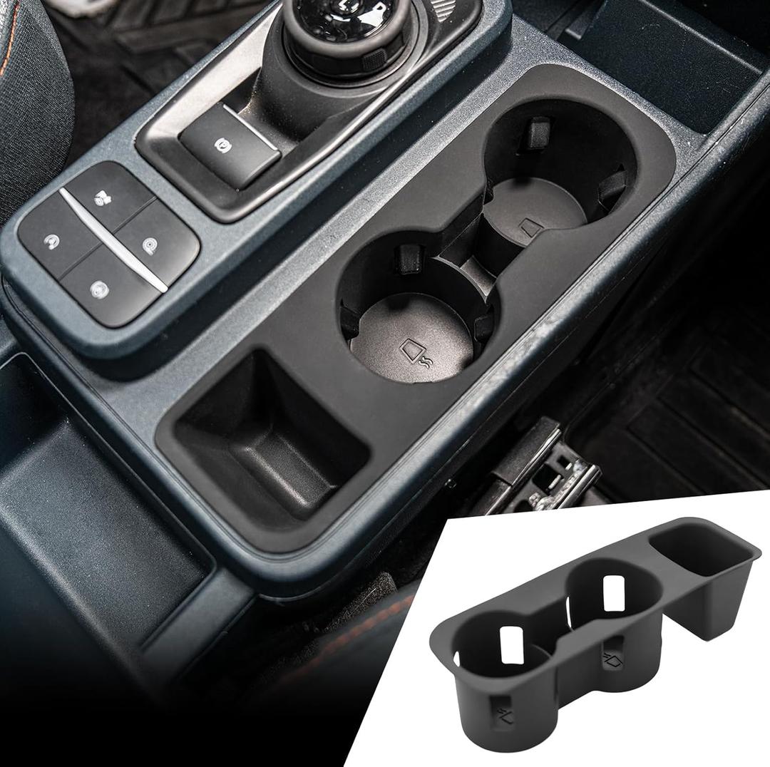 Cup Holder Compatible with 2022-2025 2026 Ford Maverick Cup Holder Silicone Insert Center Console Cup Holder Silicone Black Bottle Holder Interior Decoration for 2024 Maverick Accessories