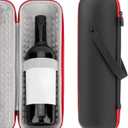 Single Gift Tote Bag, Hard Shell Protector Bags Insulated Cooler Bag Champagne Bottle Gift Box Portable Carrier for Travel, Picnic, Beach, BYOB Restaurant (Black)