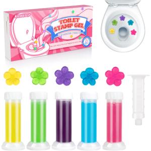 Toilet Gel, 60 Count 5 Kinds Of Scent Toilet Cleaner Bowl Gel Stamp Kit Air Freshener (Scent A)