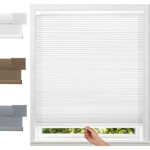 SERLMWNT No Drill Cordless Cellular Shades, Light Filtering Honeycomb Blinds, Thermal Insulated & Noise Reducing Window Coverings for Bedroom, Kitchen, Living Room,White,22" W×36" H