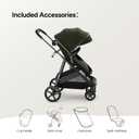 Mompush Wiz 2 in 1 Baby Stroller with Infant Pramette Mode, One Hand Fold Convertible Newborn to Toddler Stroller with Reversible Seat and Large UPF 50+ Canopy