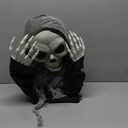 Halloween Animatronics Decoration Scary Skeleton Ghost Light-Up Eyes Sound & Activated Sensor Outdoor and Indoor Animated Decor Props for Garden Yard Lawn