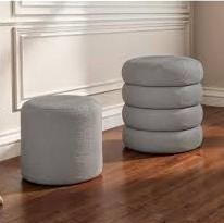 Square Set of 2 Sherpa Storage Ottoman Stool with Removeable lid,Load up to 440 lbs Footstool, Boucle Vanity Stool for Livingroom Bedroom Gray UASND69G (Grey)