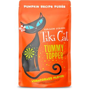 Tiki Cat Tummy Topper, Pumpkin Recipe Puree, Formulated to Support Healthy Digestion, Mousse Cat Food Topper, 1.5 oz. Pouch (12 Count), BBD: 04/23/2027